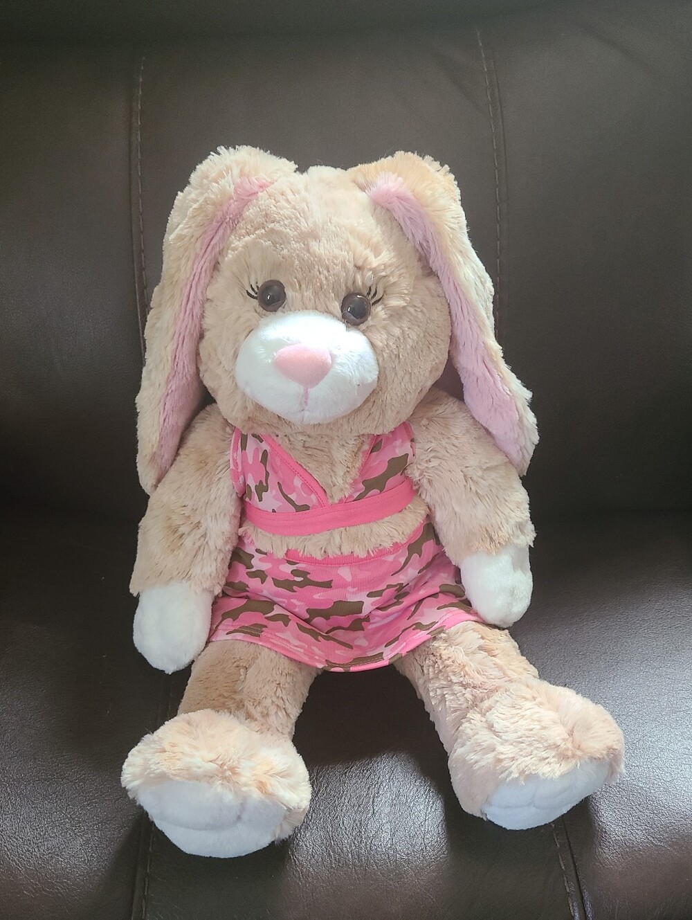 🐰Build-A-Bear Tan Bunny in Pink Camo Three Piece Swimsuit